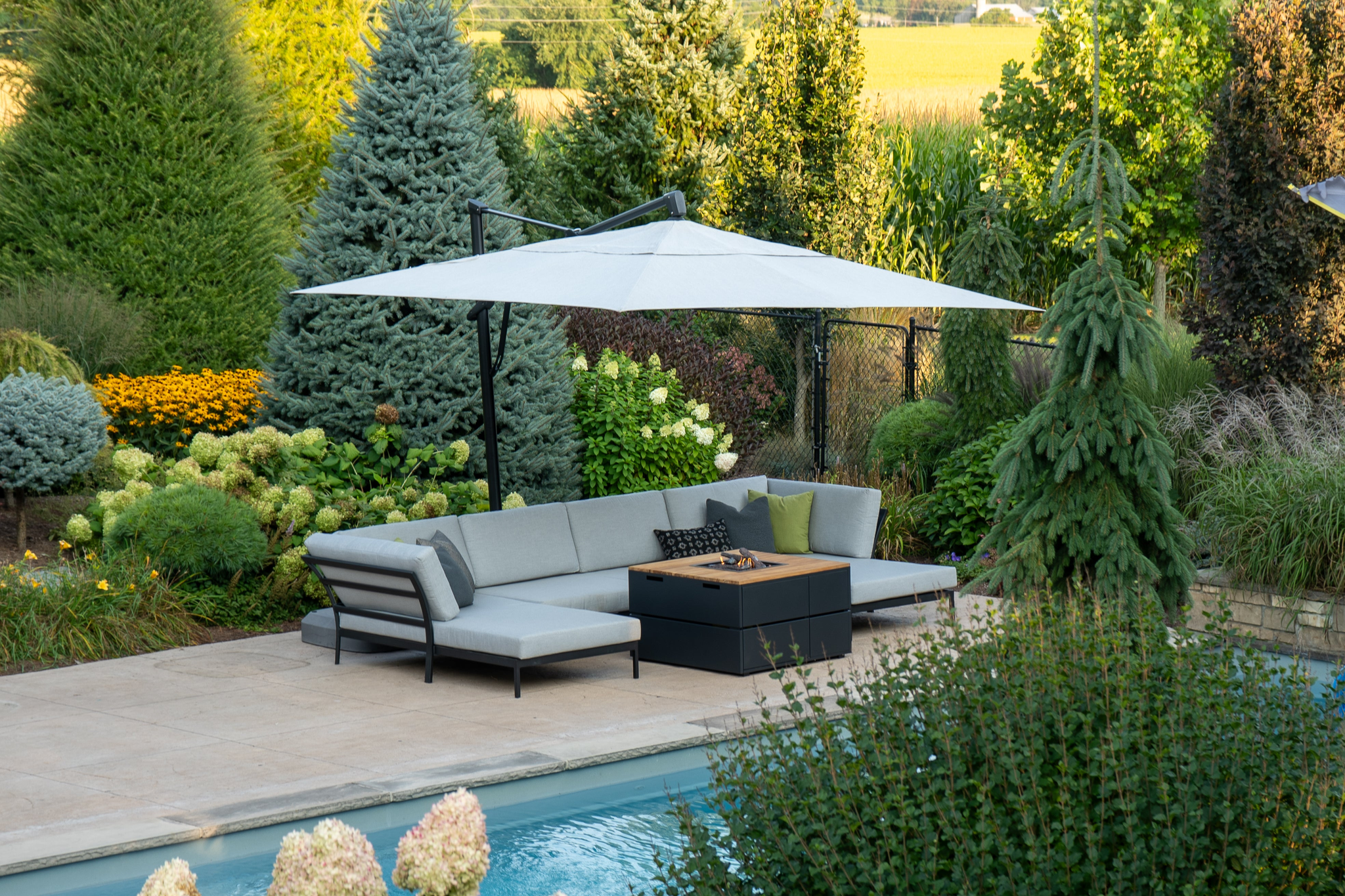 giant patio umbrellas canada FIM P24 Cantilever Umbrella resistant canopy is waterproof Patio Umbrellas & Shade Canada