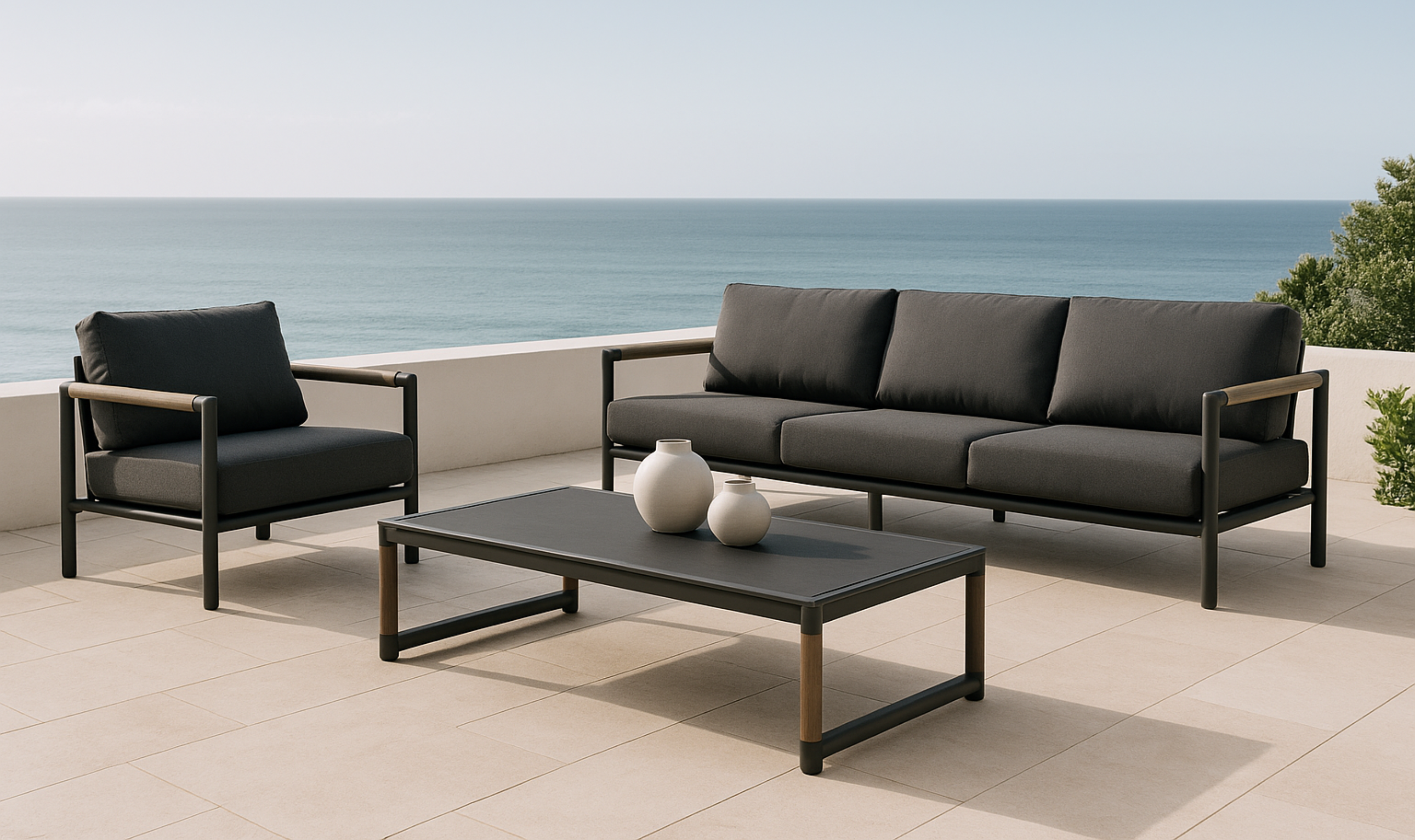 Oxford outdoor furniture collection on modern concrete patio