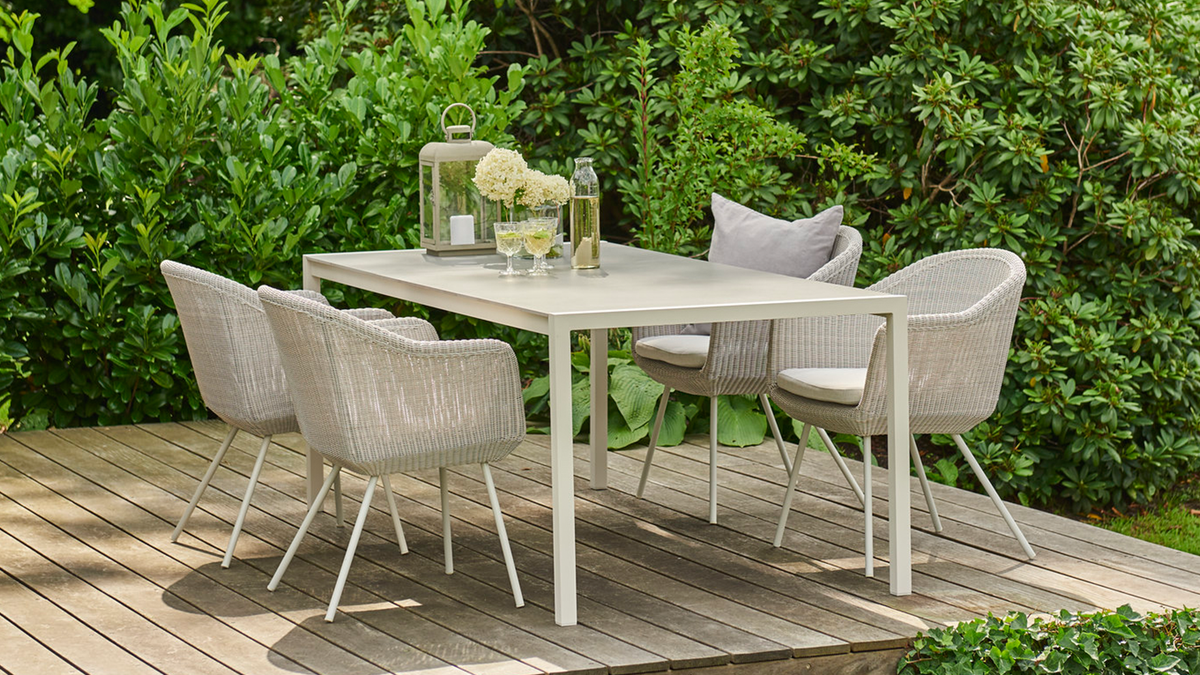portico outdoor furniture collection on backyard deck