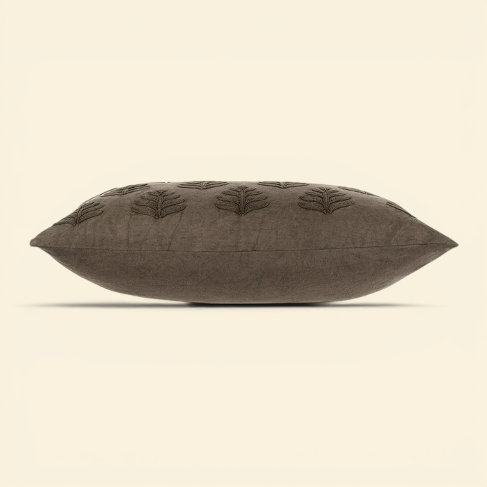 Grove Linen Kidney Pillow - Charcoal