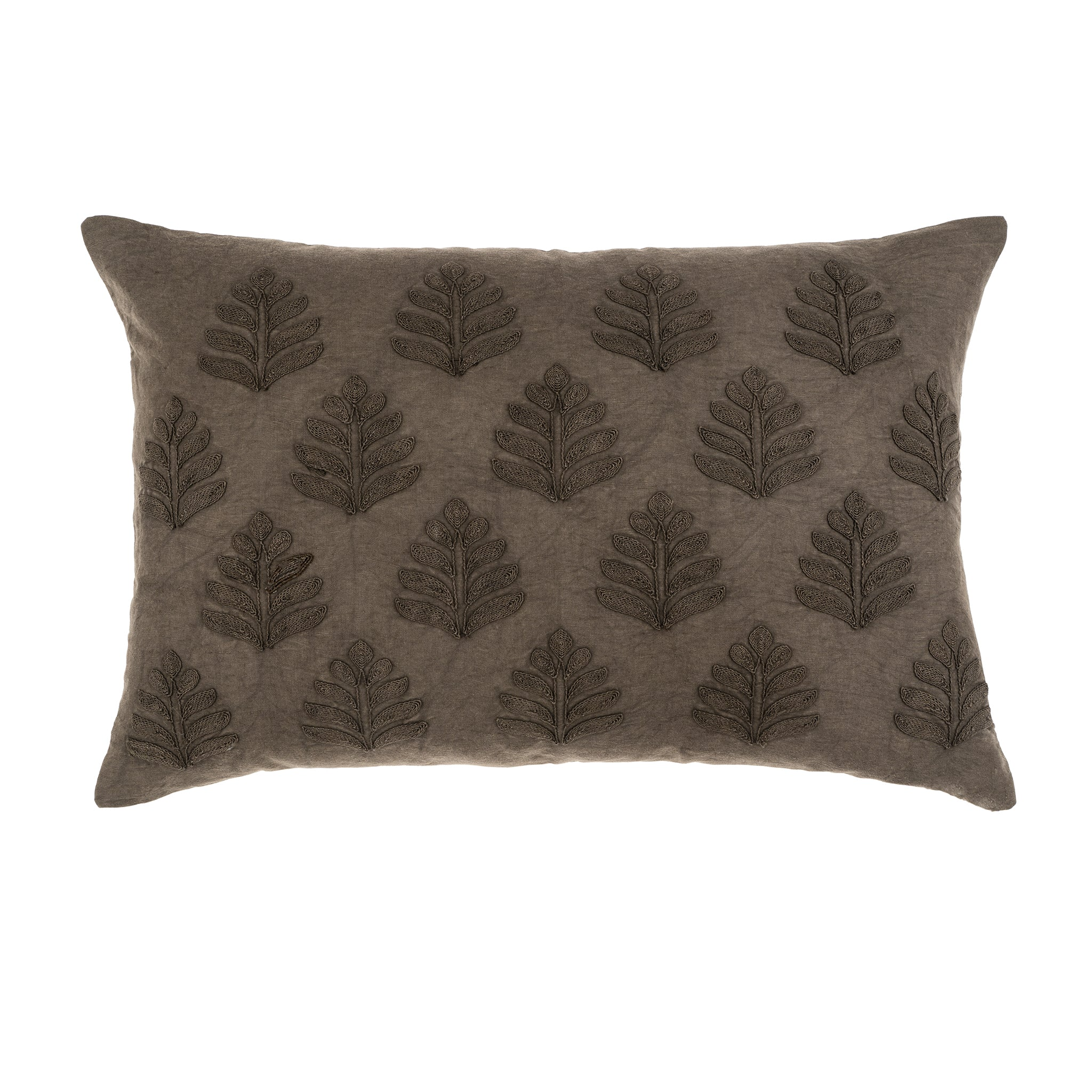 Grove Linen Kidney Pillow - Charcoal