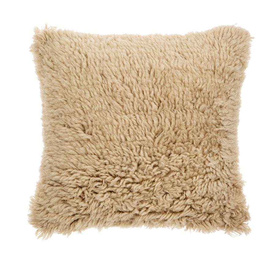 Long Natural Wool Toss Pillow