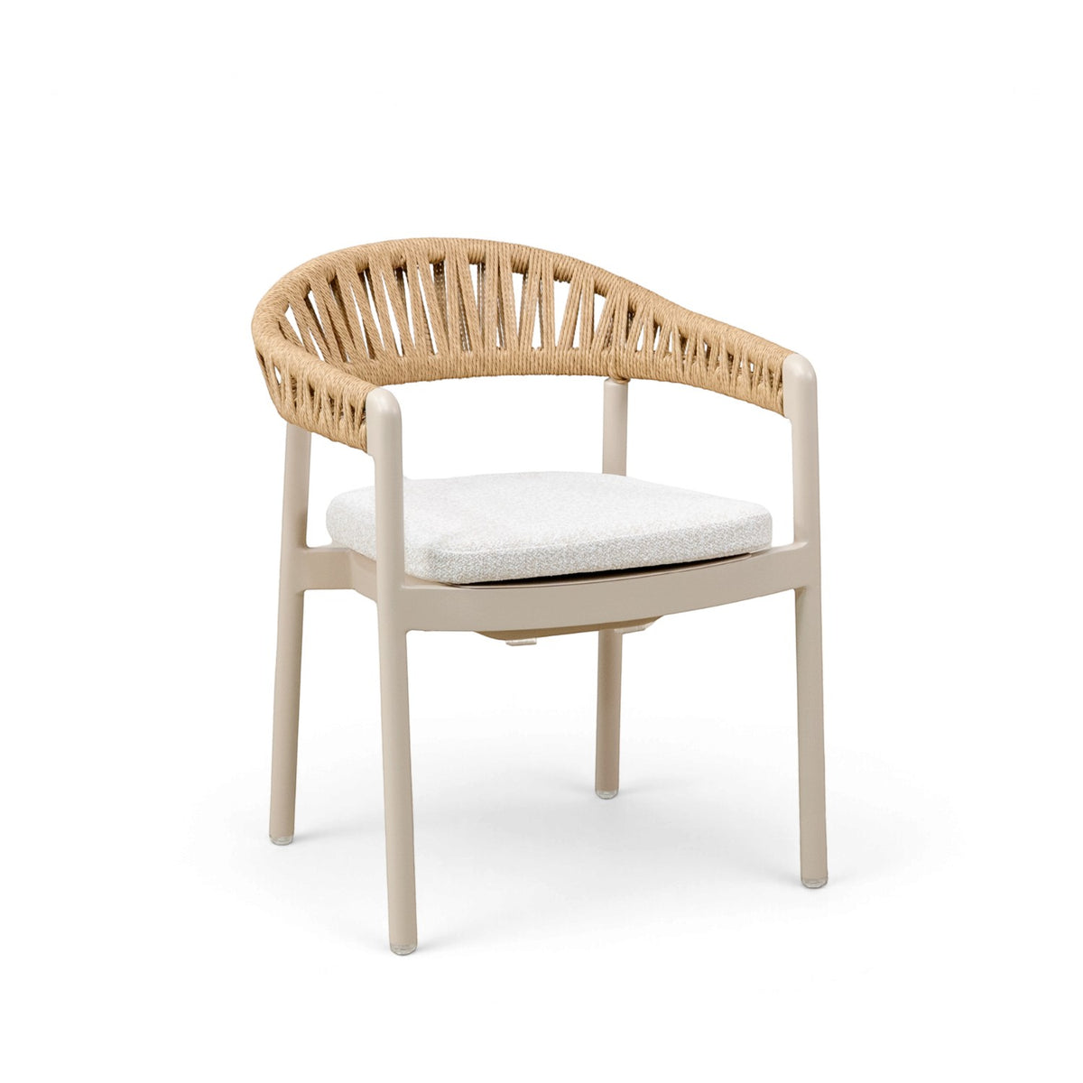 Sable Wicker Stackable Dining Arm Chair - Stone Taupe