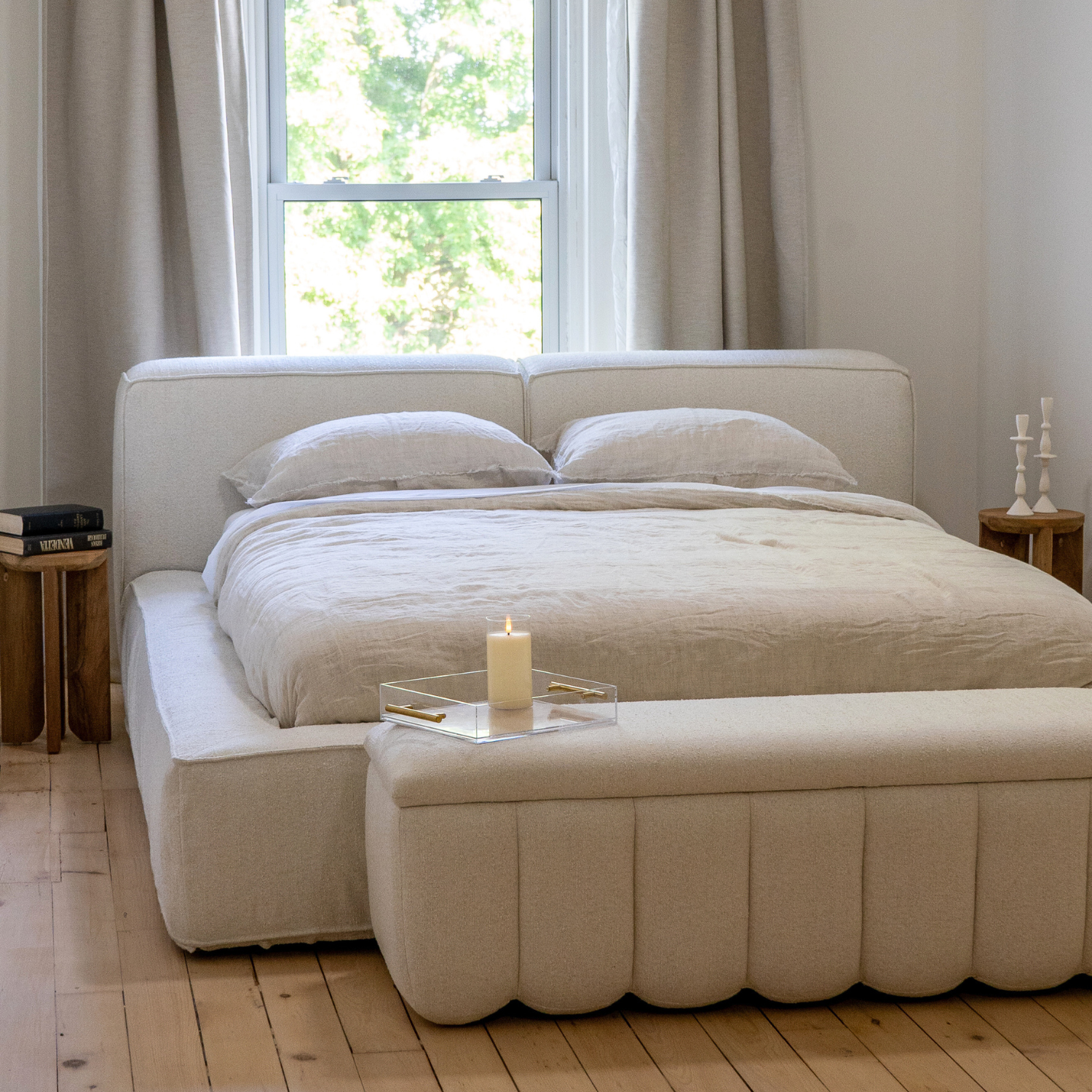 Dupont Platform Bed - Mellow Ivory