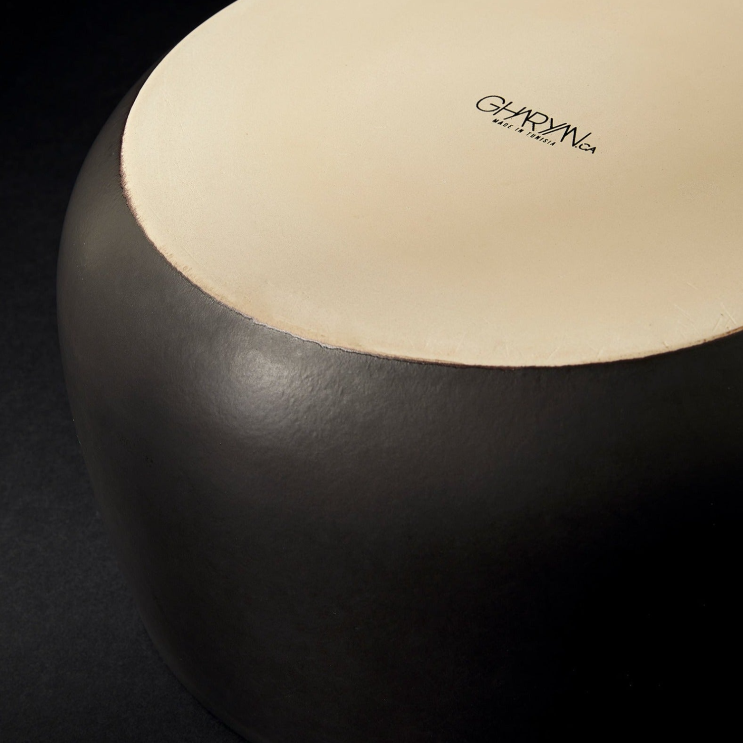 Matte Black Stoneware 9" Tall Serving Bowl