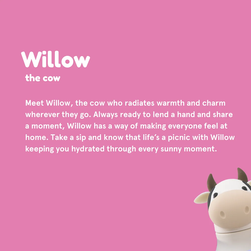 Buddy 16oz Water Bottle- Willow Cow