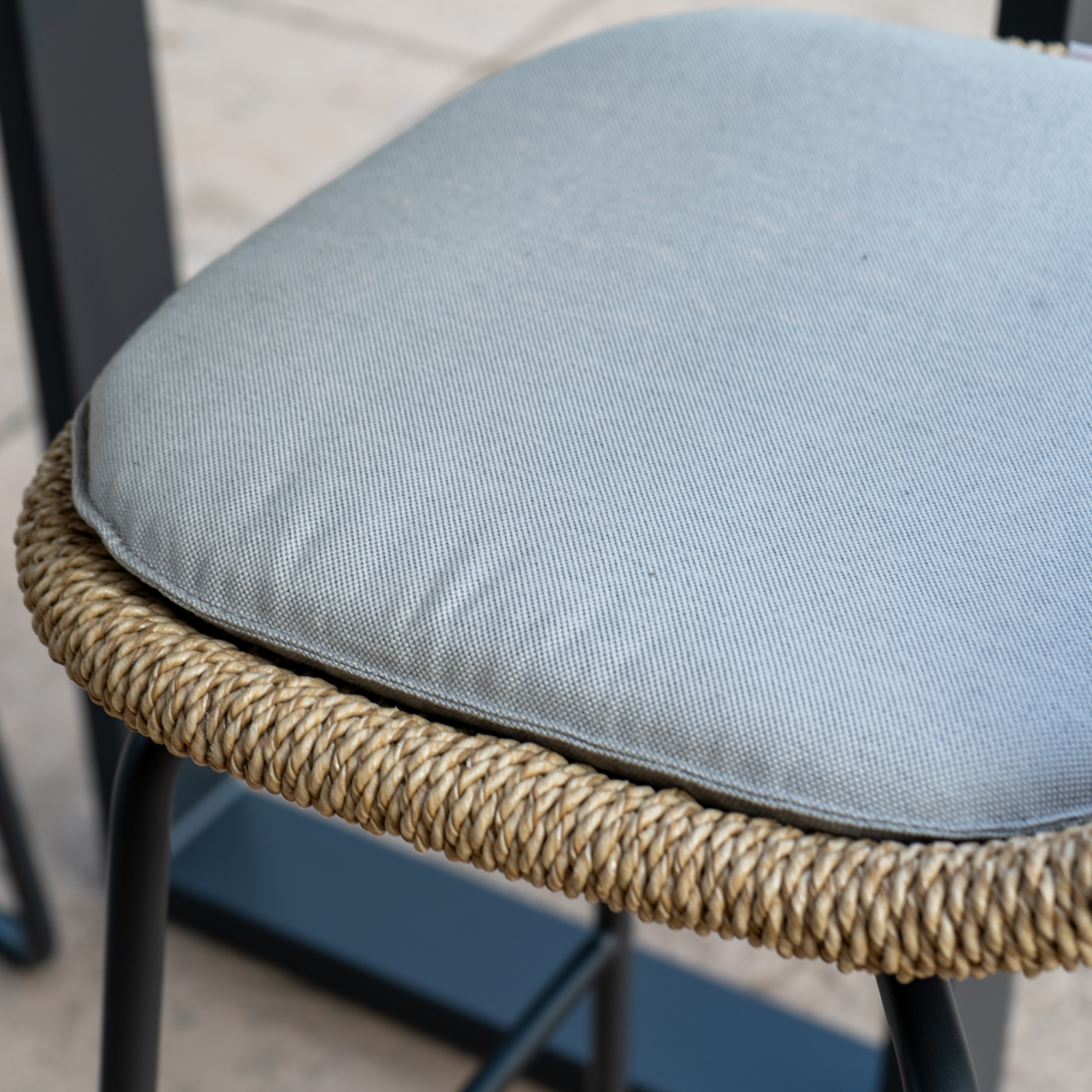 Kawartha Natural Rope Bar Stool with Cushion