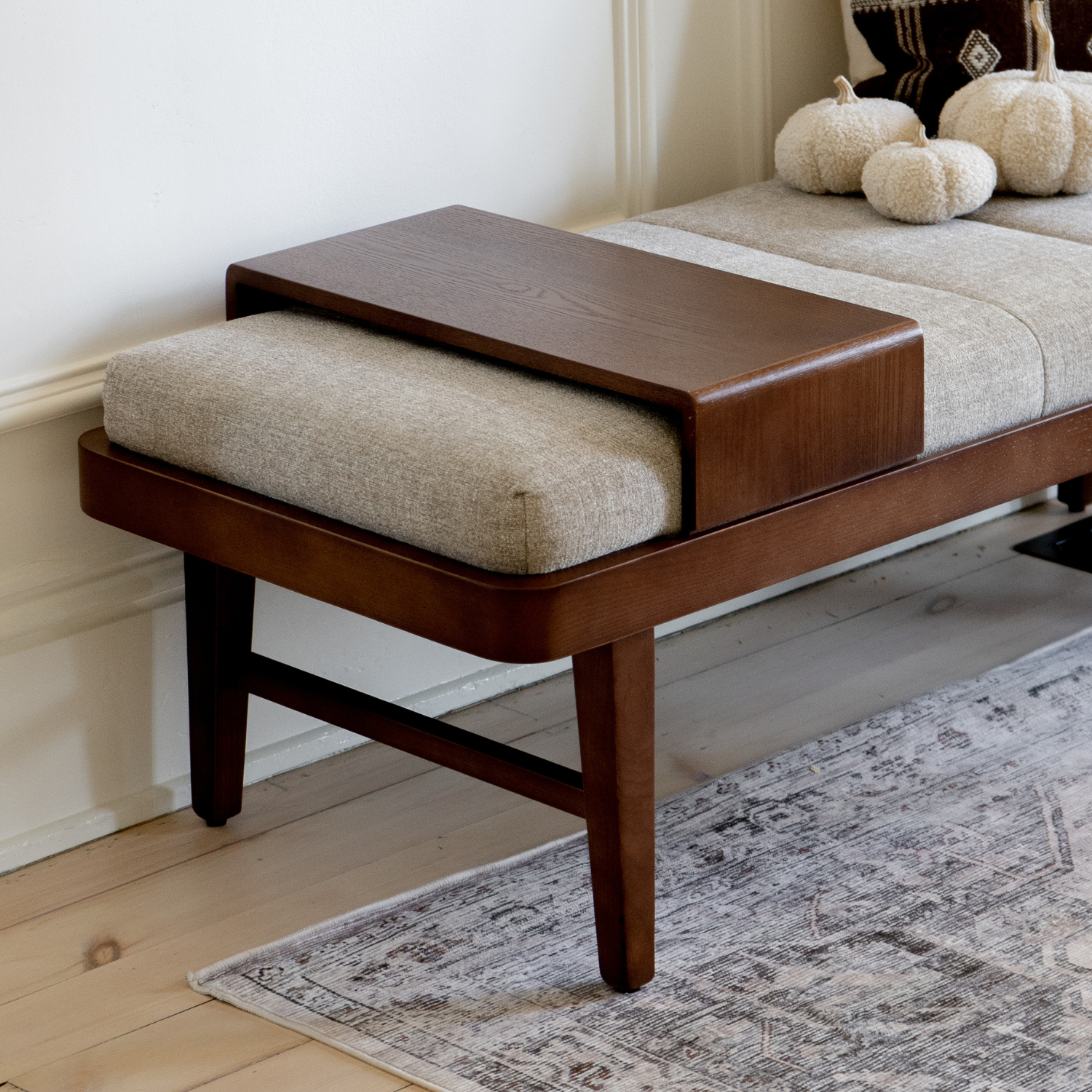 Charlestown Bench - Pebble Sand Chenille