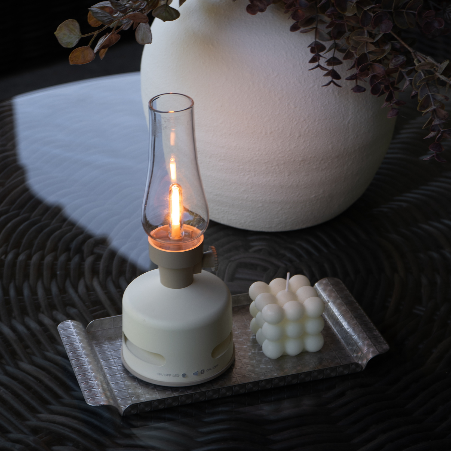 Retro LED Outdoor Lantern w/ Speaker