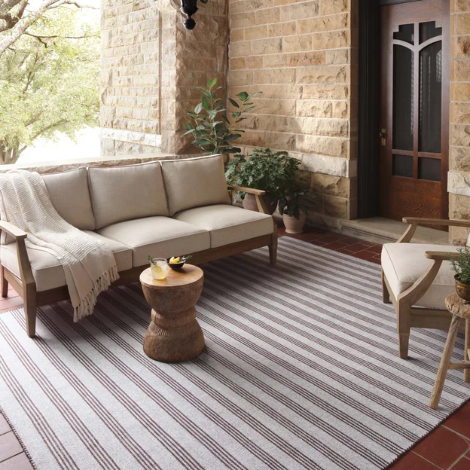 Magnolia Home x Loloi Charlie Silver/Bark Outdoor Rug