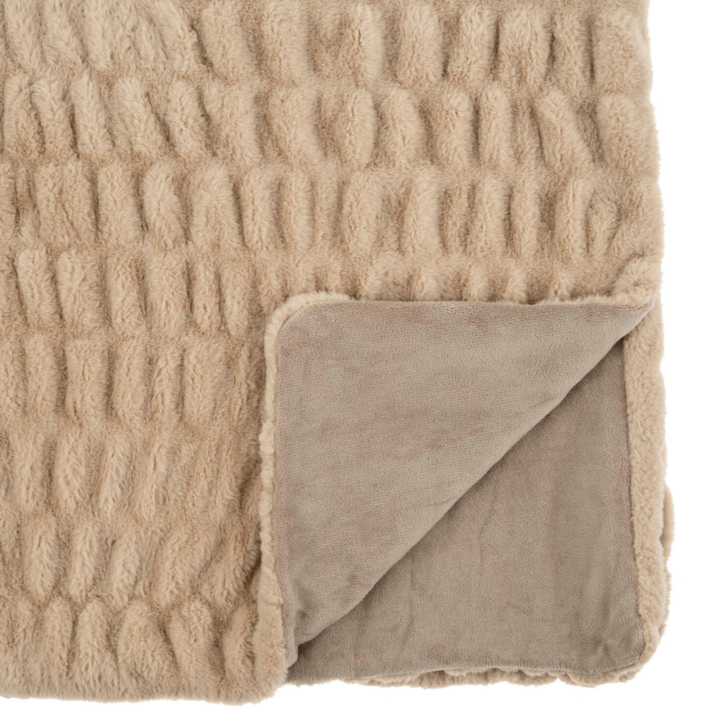Faux Fur Taupe Throw