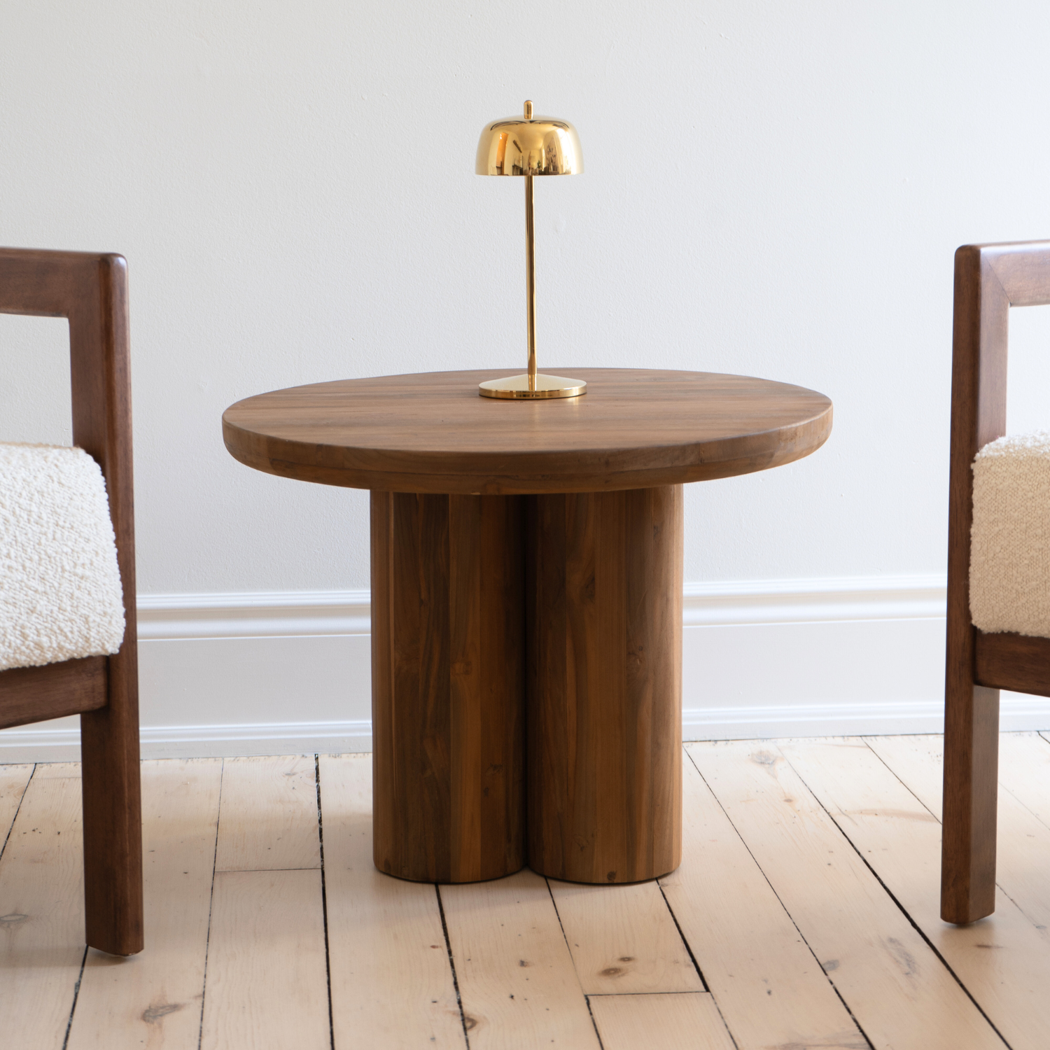 Lotus 24" Indoor Round Teak Side Table