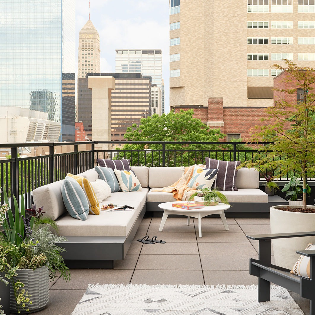 Loll Platform One L-Shape Sectional & Ottoman