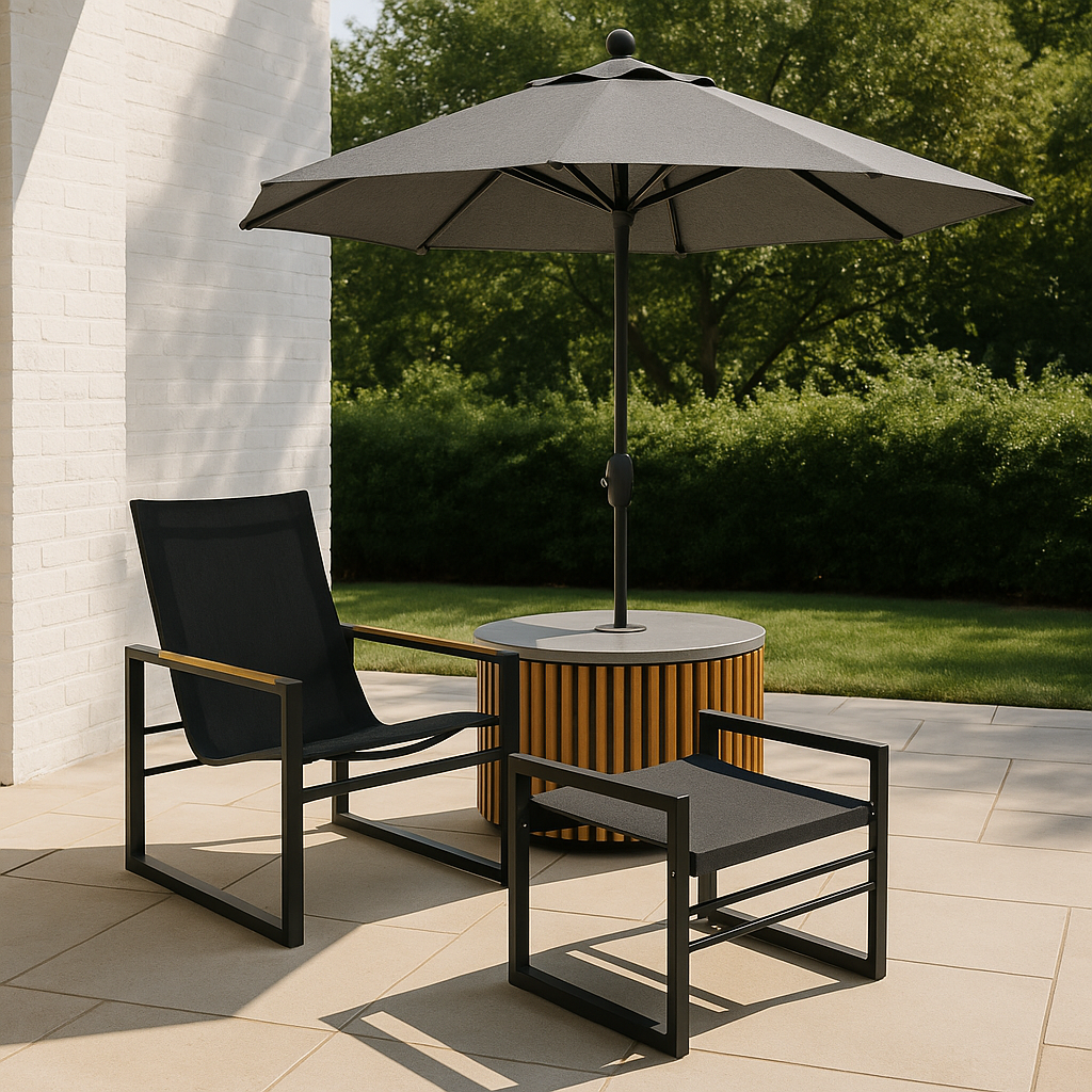 Cubic Umbrella Side Table - Slate