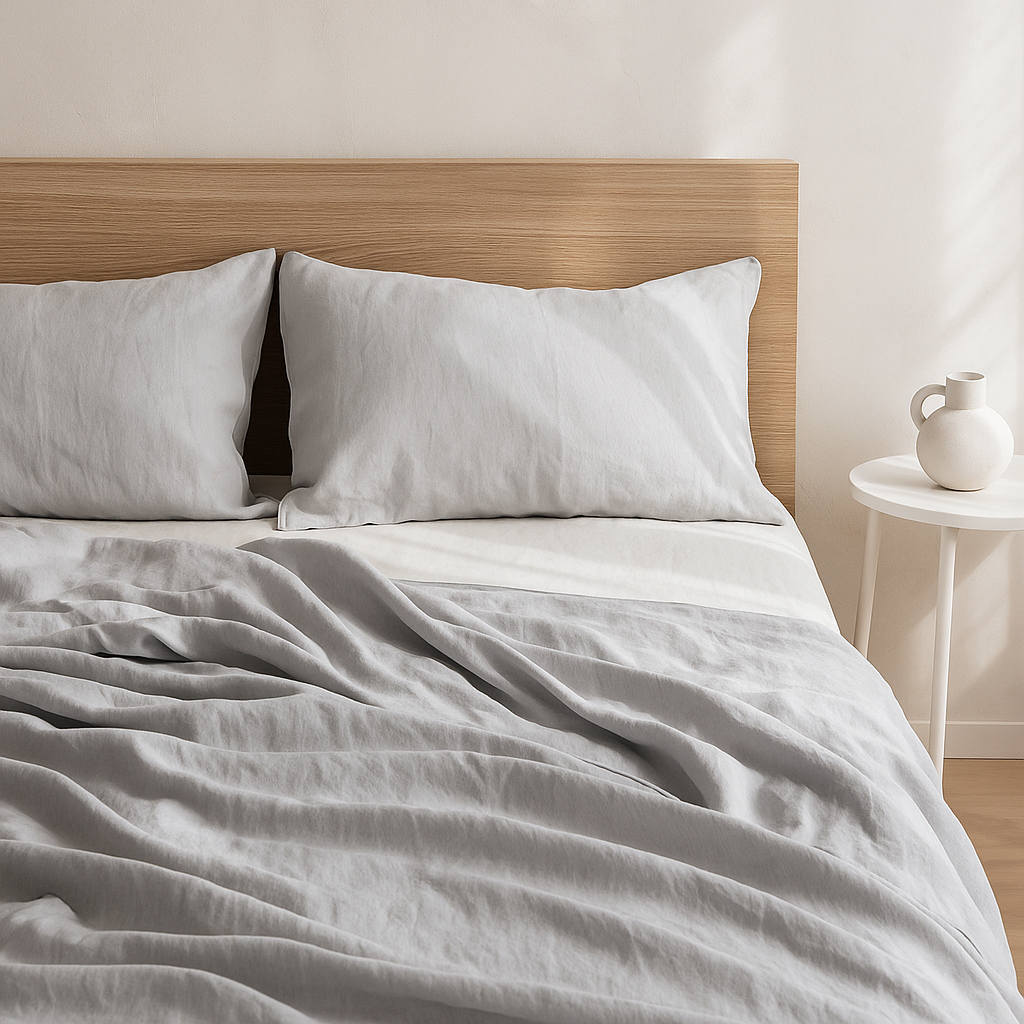 Timmins Light Grey Linen Sheet Set