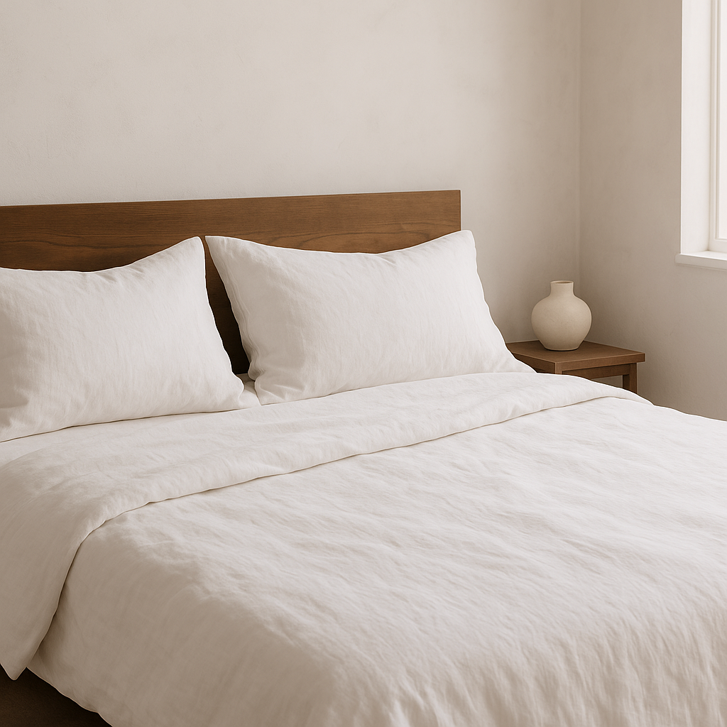 Timmins White Linen Pillowcase Set of 2