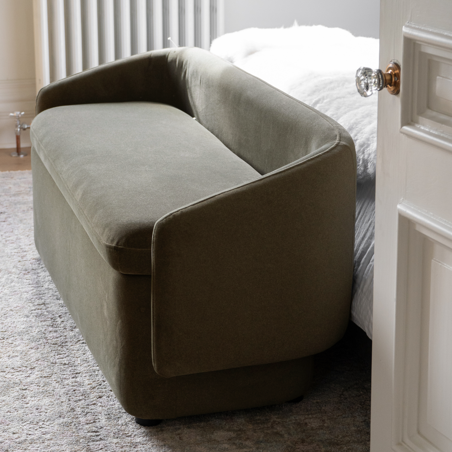 Capri Storage Bench - Forest Green Matte Velvet