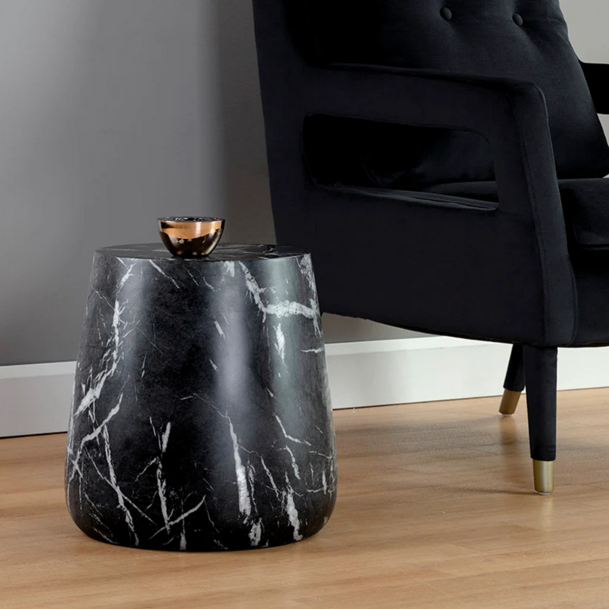 Athena Black Concrete Side Table Hauser Company Stores
