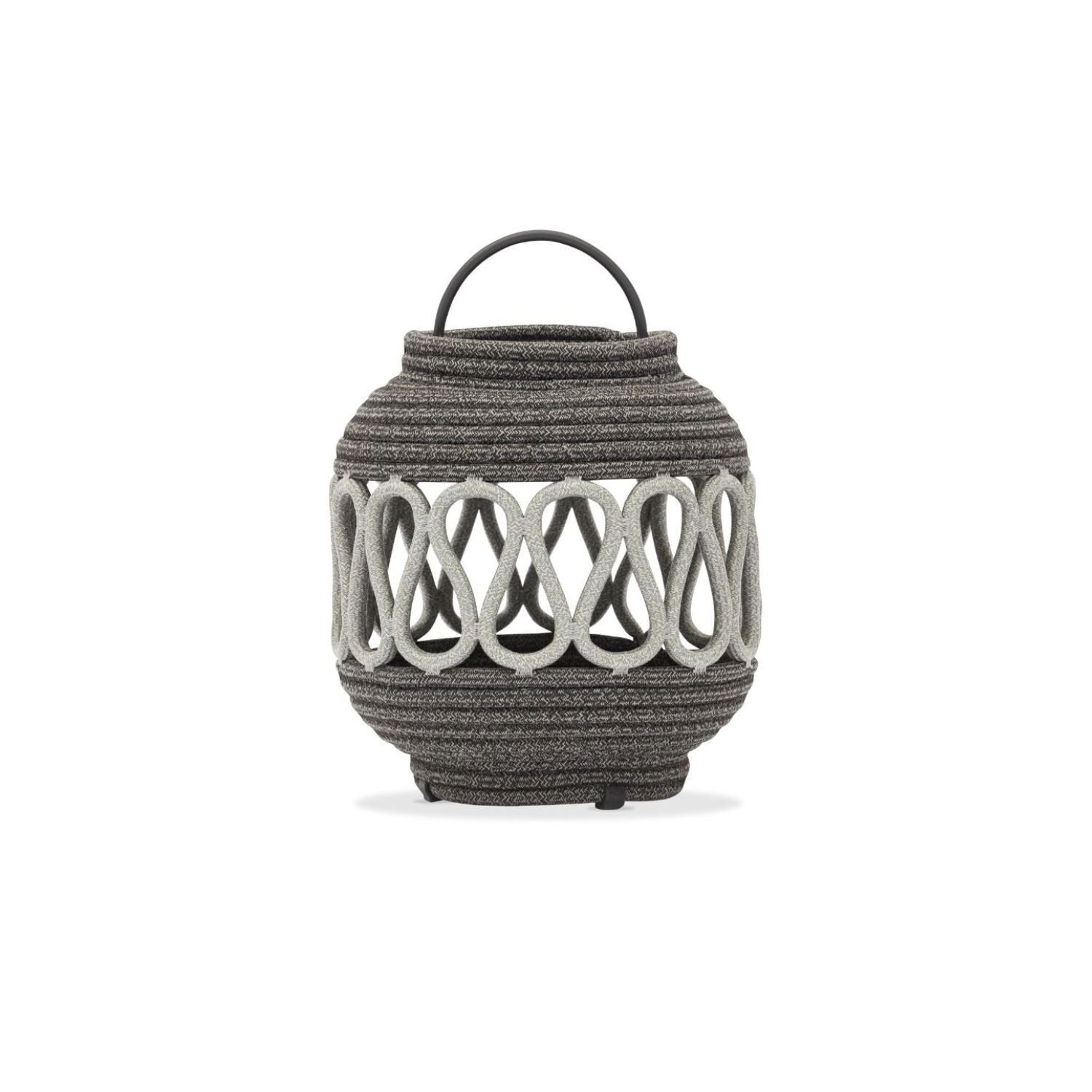 Woven Charcoal Outdoor Solar Lantern