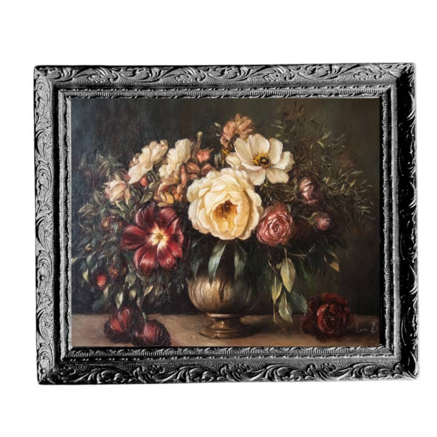 Dark Petal Charm Black Framed Wall Art