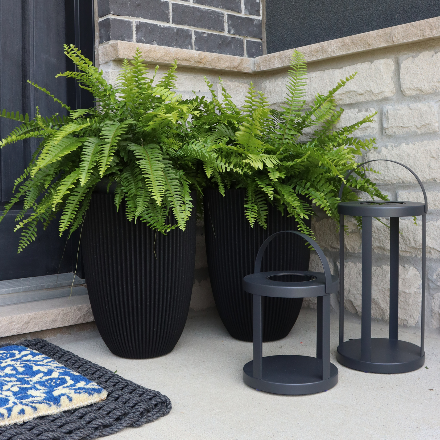 Pillar Charcoal Solar Lantern