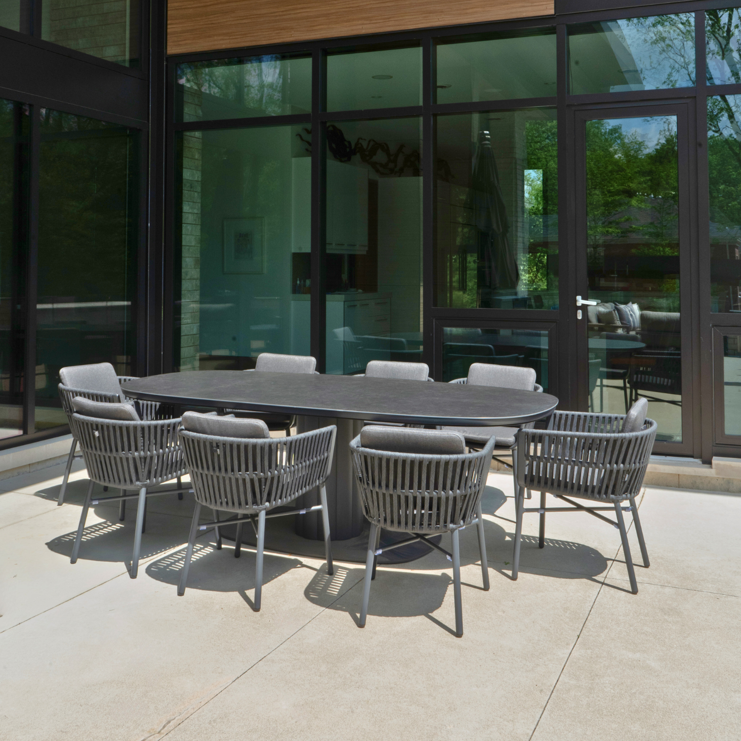 Alta Oval Ceramic Dining Table - Charcoal