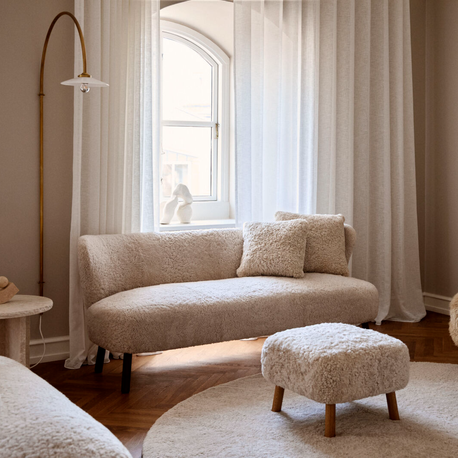 Arlberg Wool Sheepskin Sofa- Pearl