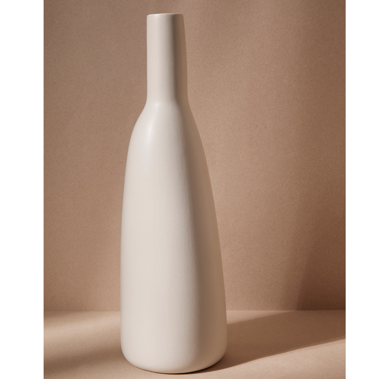 Matte White Stoneware Tall Vase