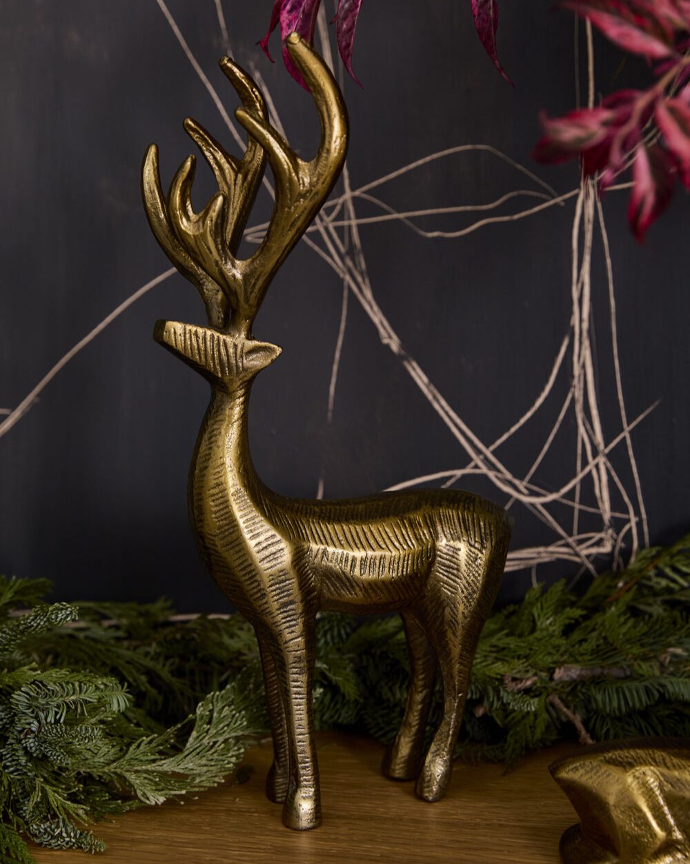 Prancer Antique Gold Reindeer