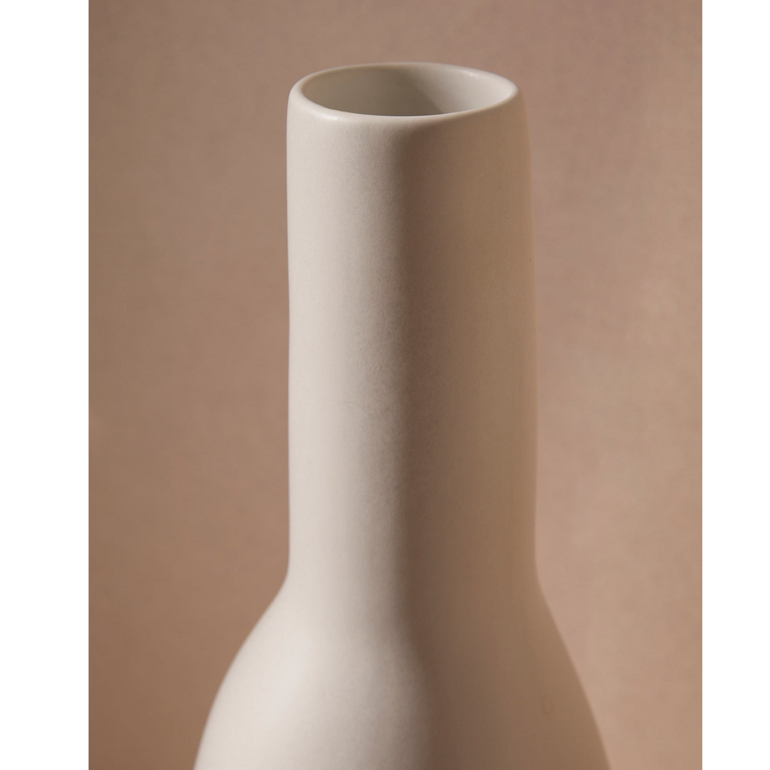 Matte White Stoneware Tall Vase