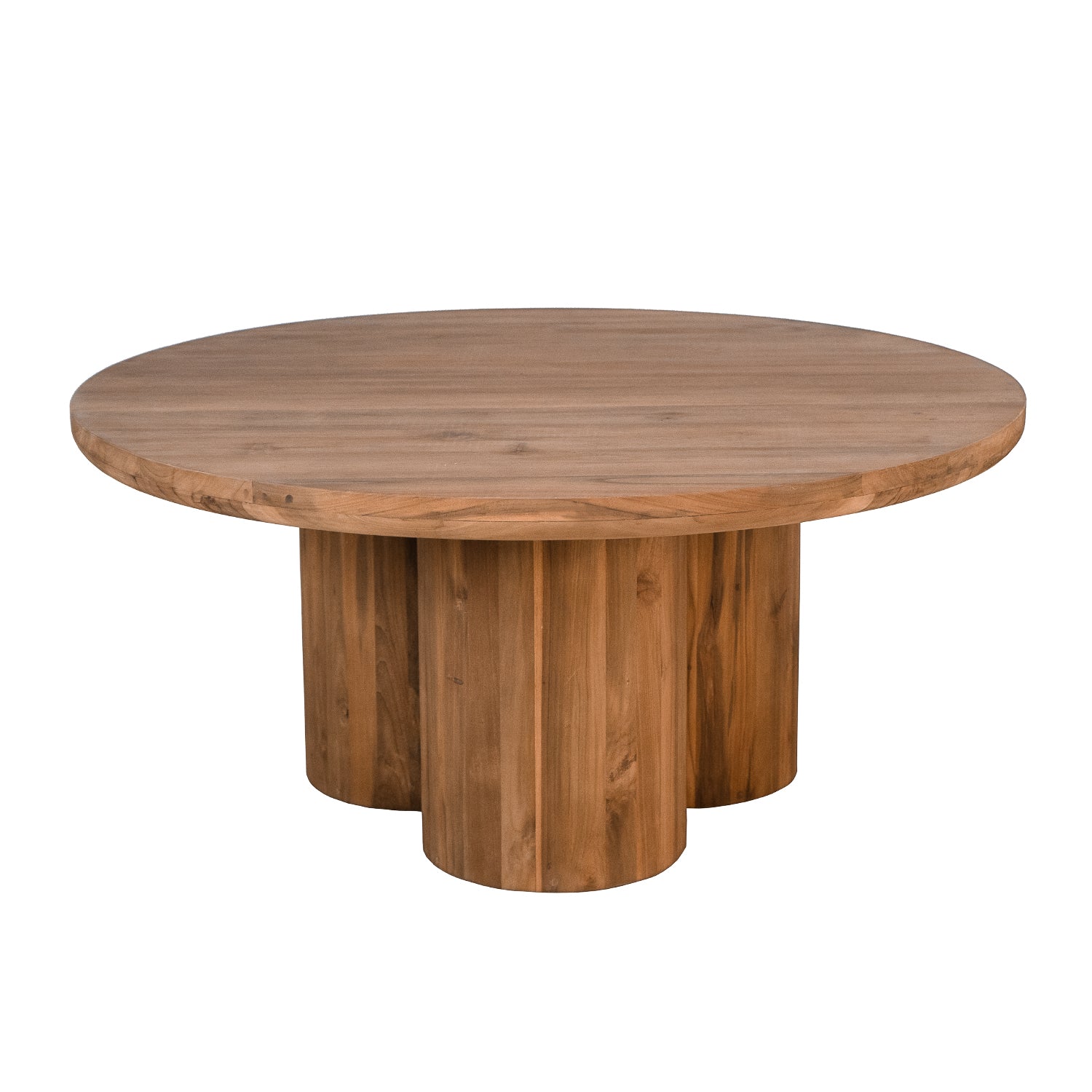 Lotus 39" Indoor Round Teak Coffee Table