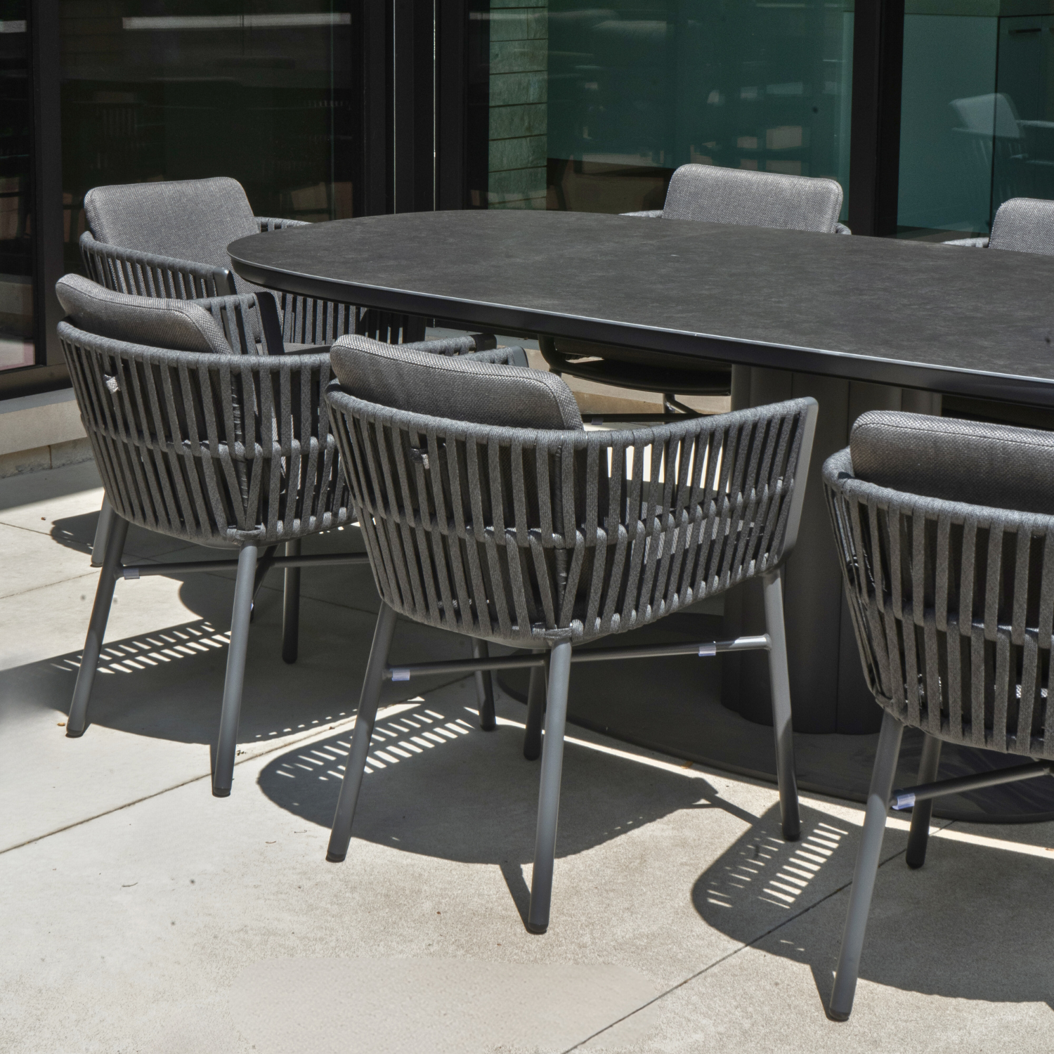 Alta Oval Ceramic Dining Table - Charcoal