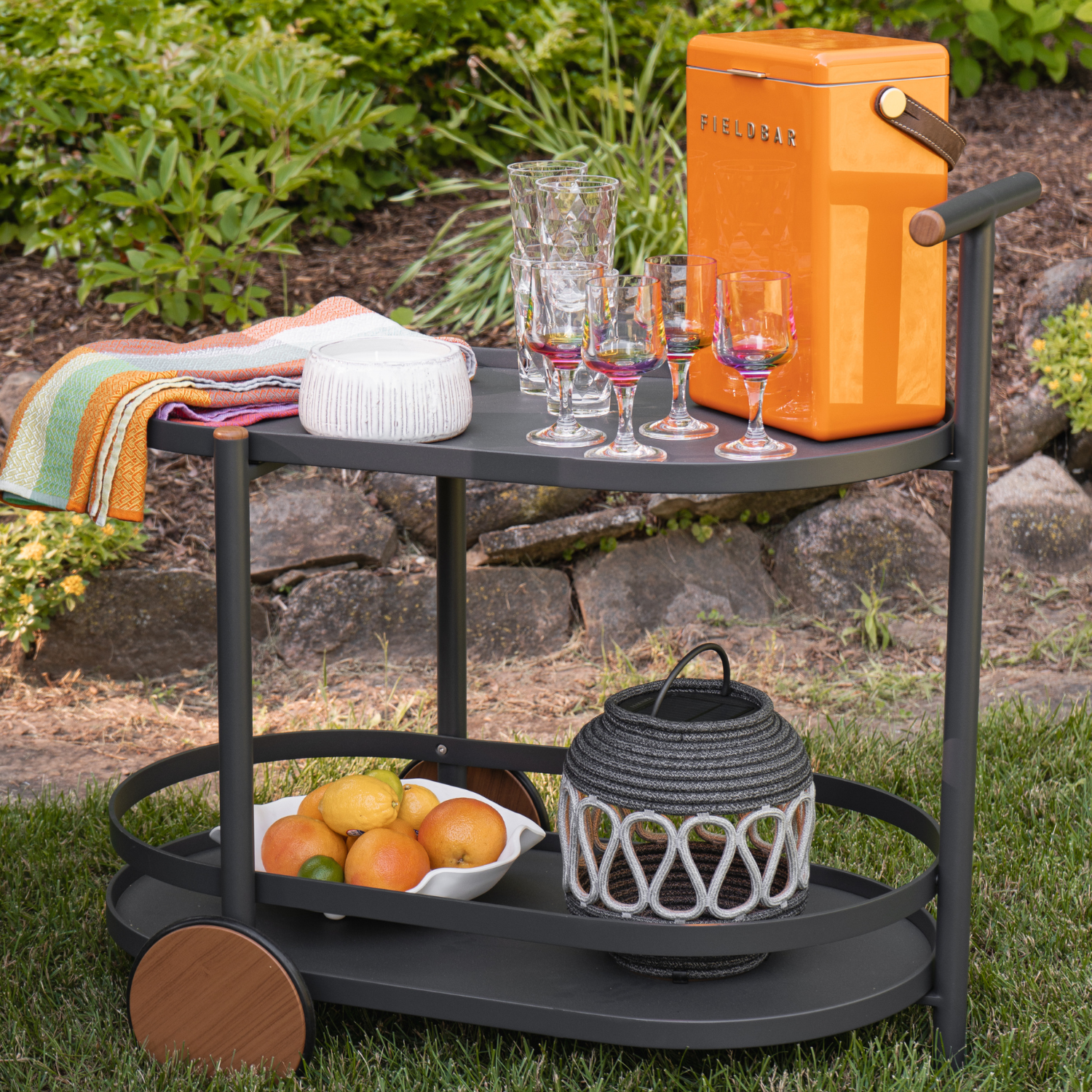 Hudson Charcoal Bar Cart