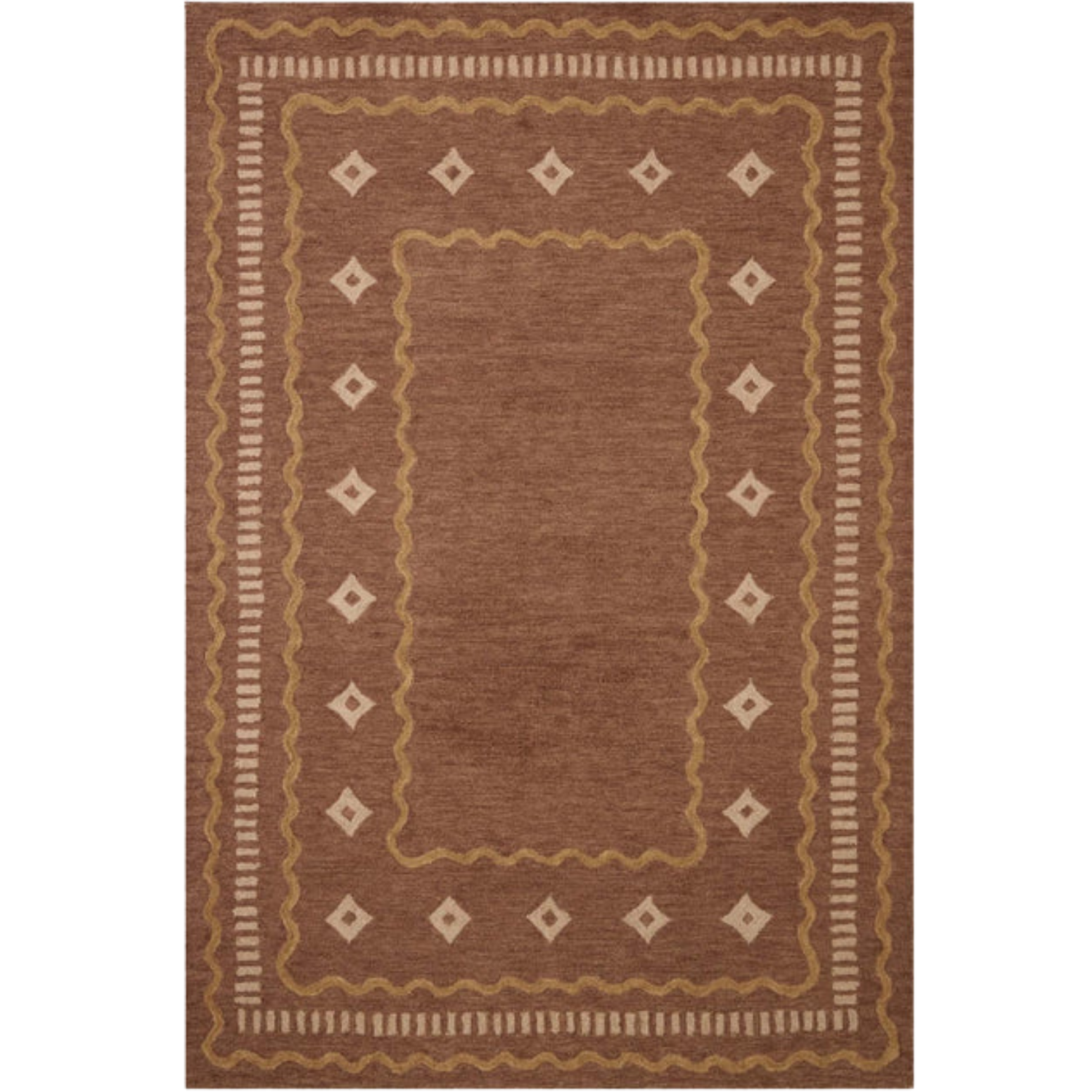 Chris Loves Julia x Loloi Alfie Clay/Spice Wool Rug