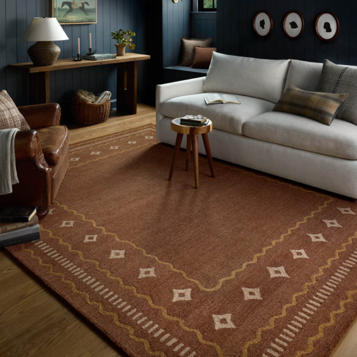 Chris Loves Julia x Loloi Alfie Clay/Spice Wool Rug