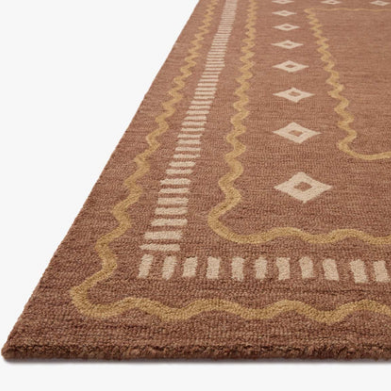 Chris Loves Julia x Loloi Alfie Clay/Spice Wool Rug