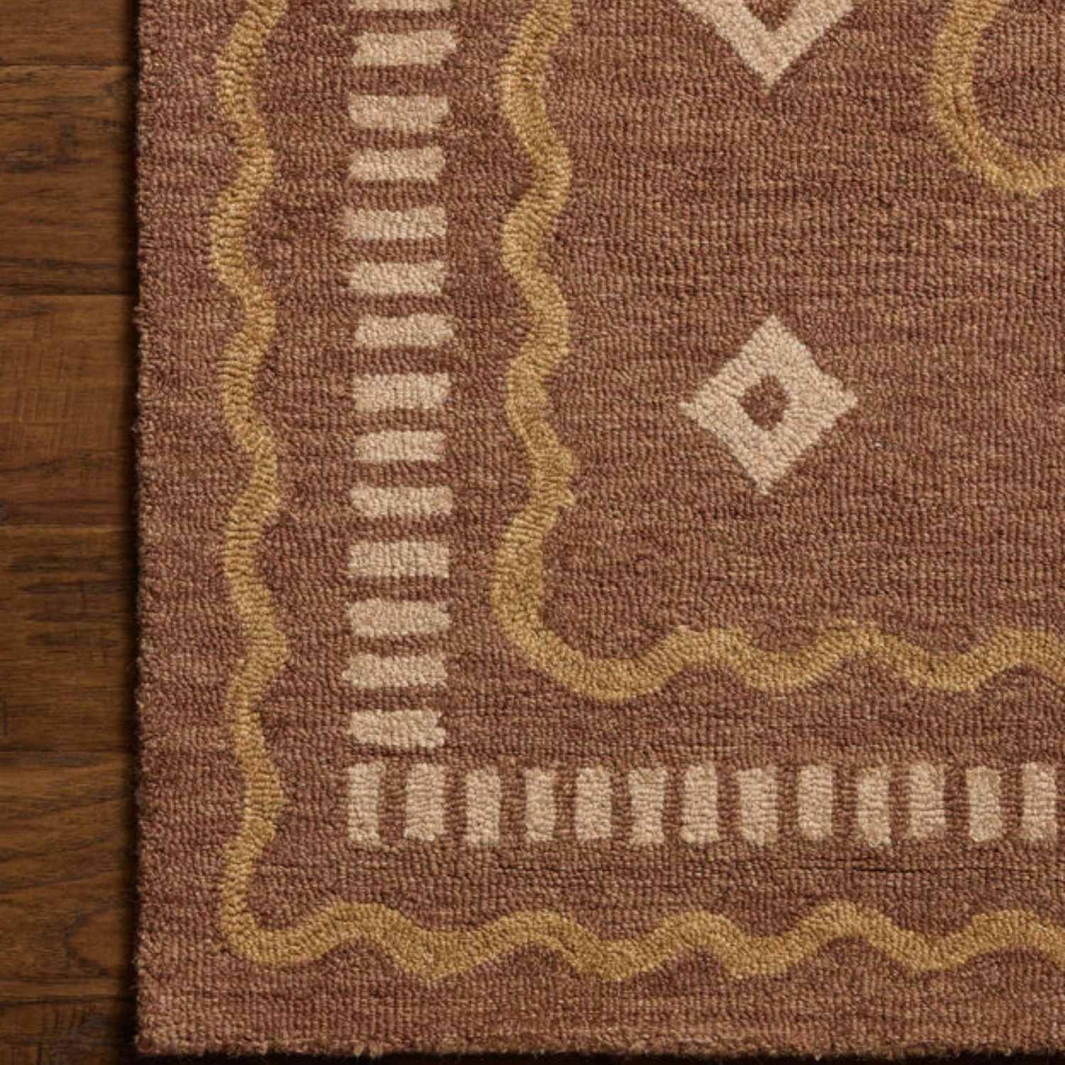 Chris Loves Julia x Loloi Alfie Clay/Spice Wool Rug
