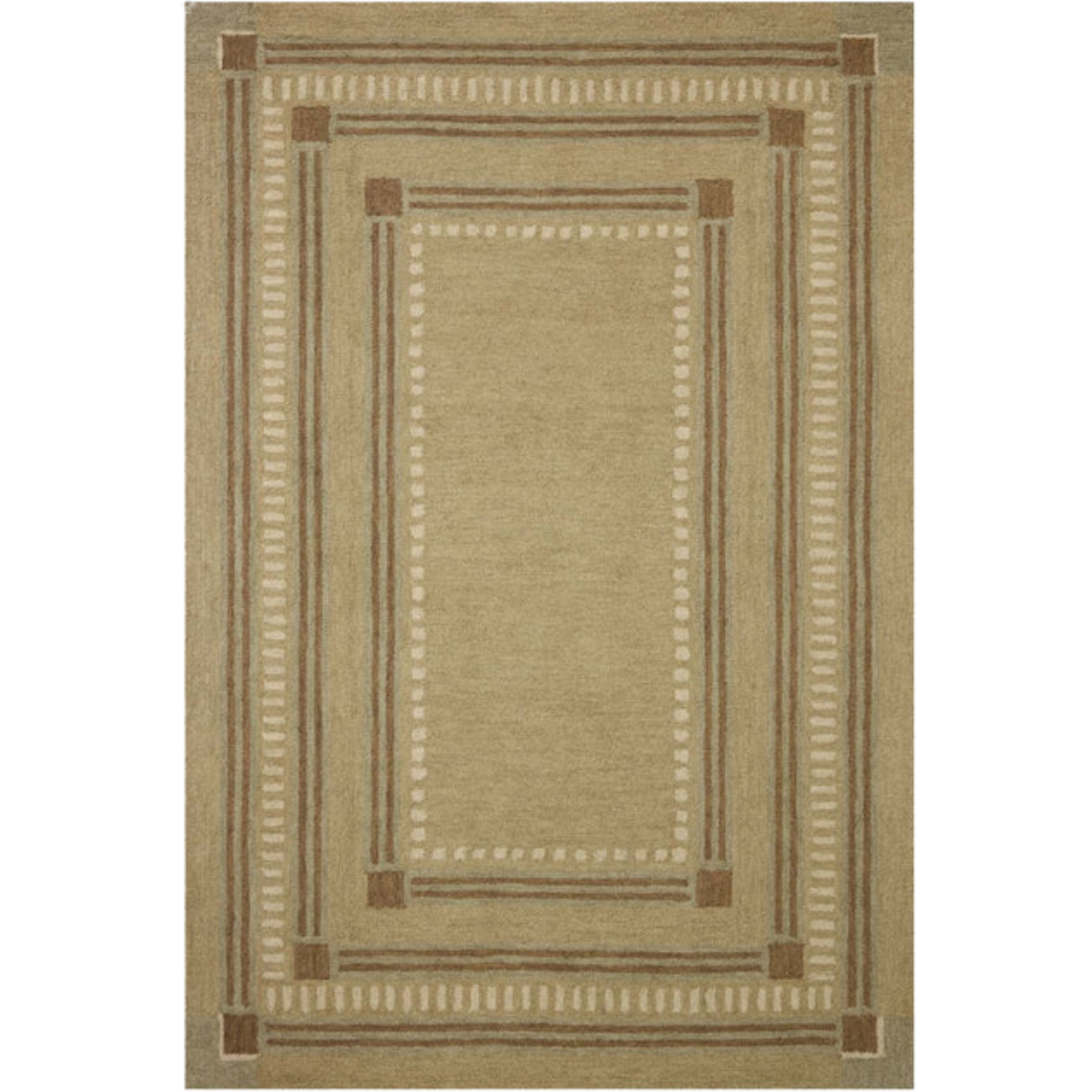 Chris Loves Julia x Loloi Alfie Green/Natural Wool Rug