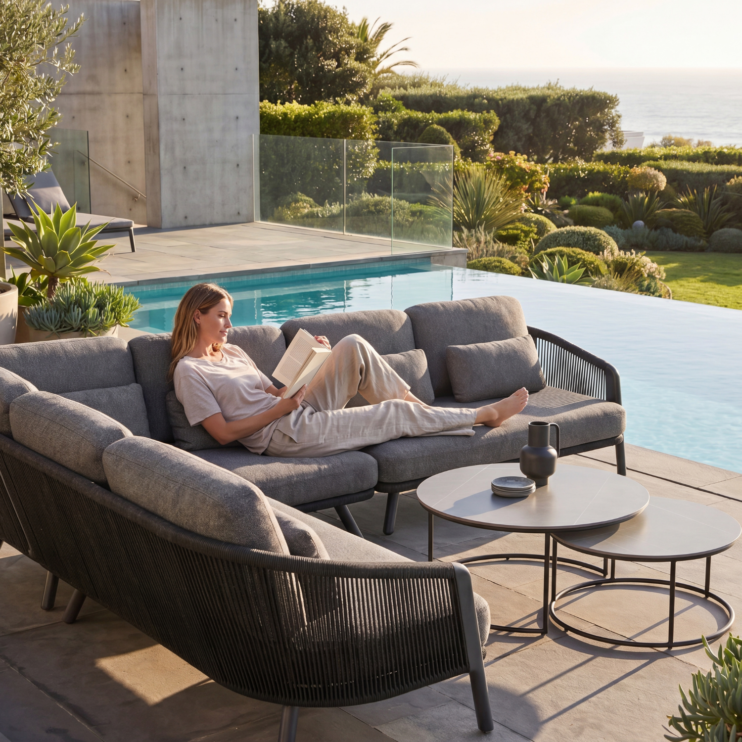 Alta II Outdoor L-Shape Sectional - Charcoal