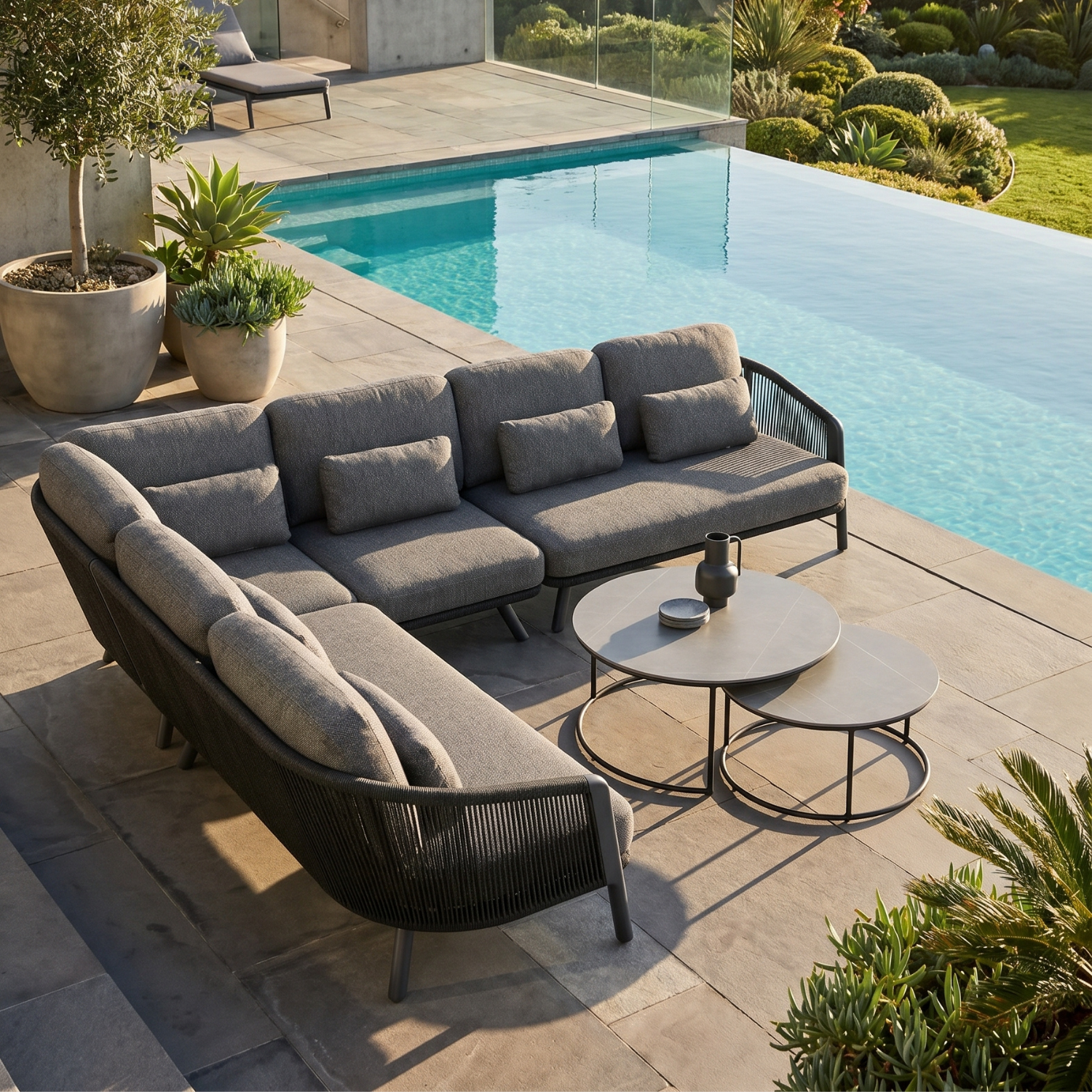 Alta II Outdoor L-Shape Sectional - Charcoal