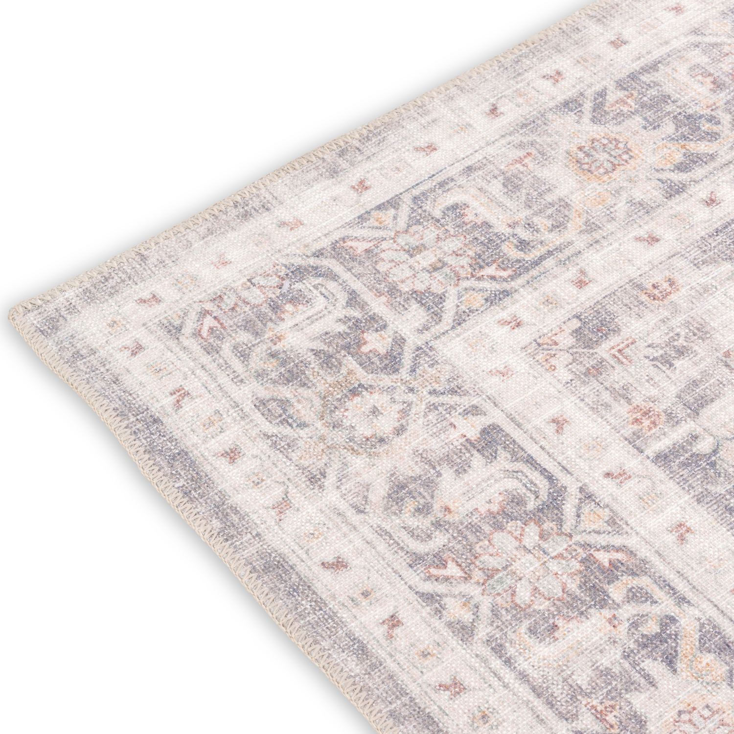 Distressed Chateau Bloom Multi/Blue/Brown/Grey Washable Rug