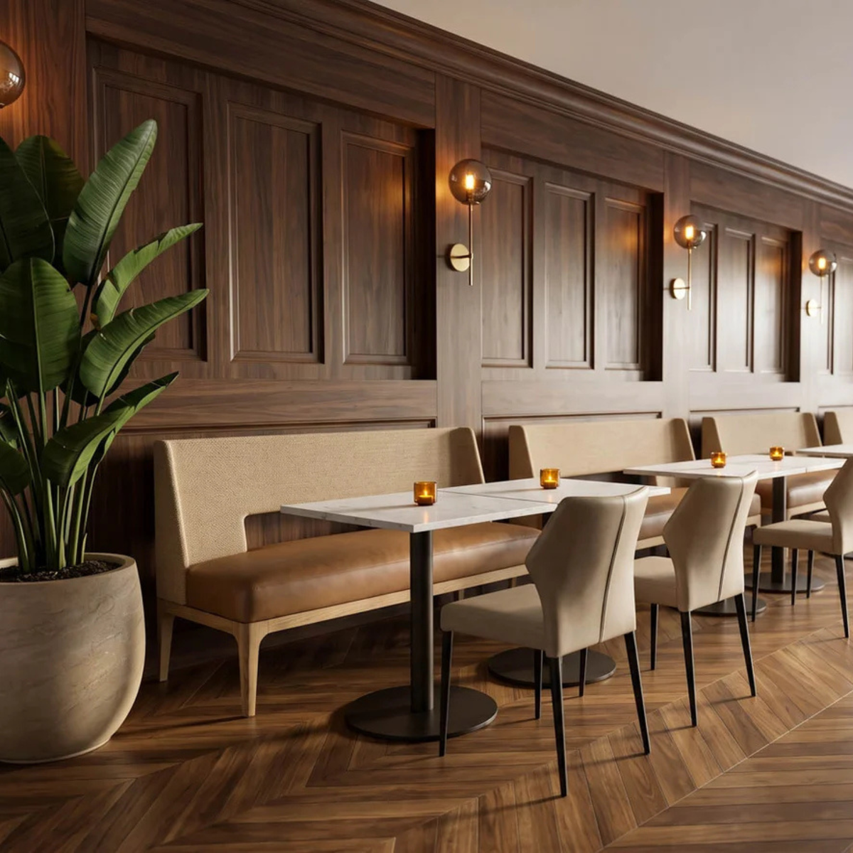 Bellano Faux Leather Banquette - Milliken Cognac