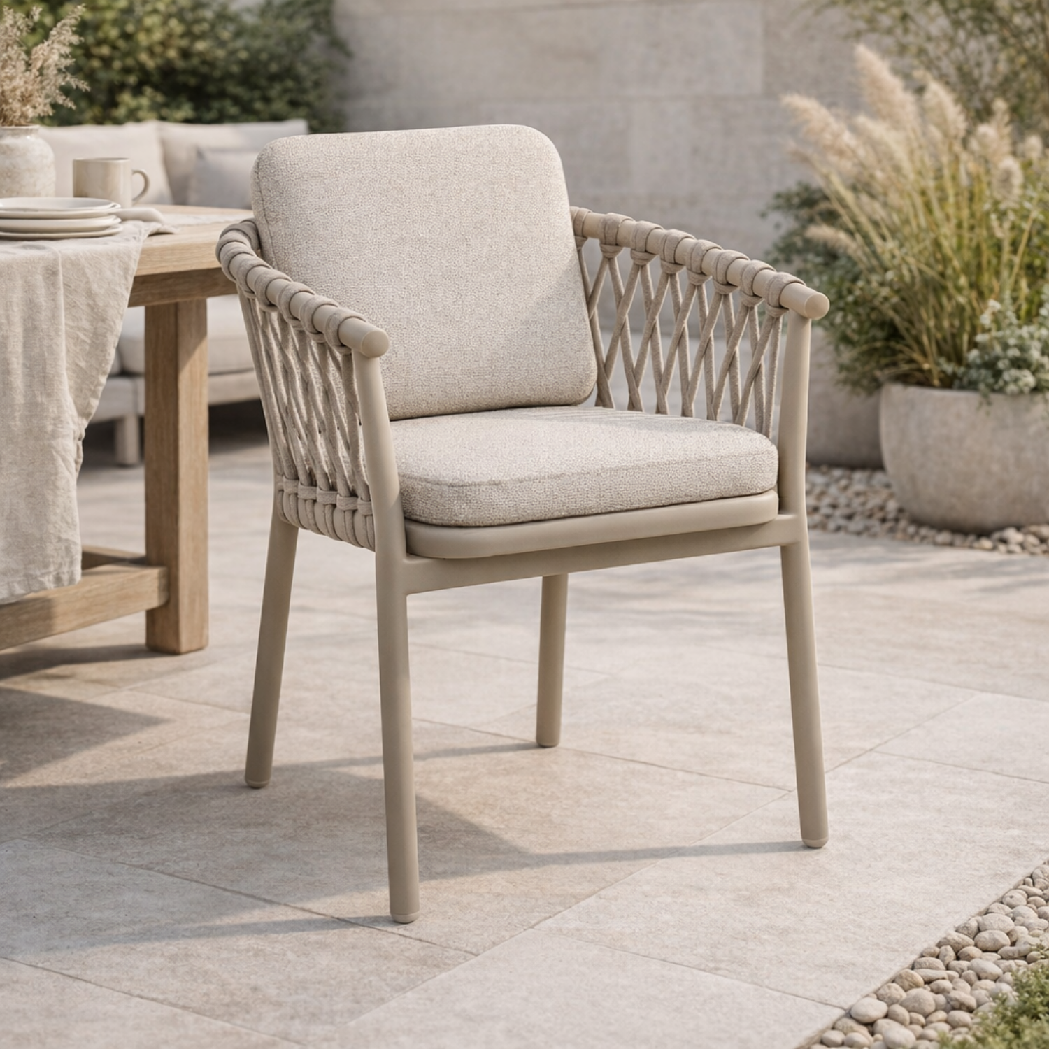 Bellvue Dining Arm Chair - Stone Taupe