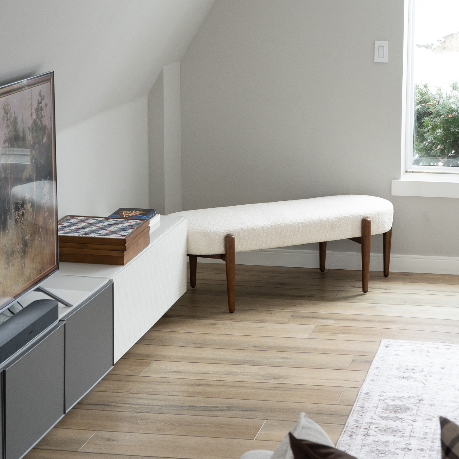 Bellwood 57" Bench Ottoman - Tasmin Ivory