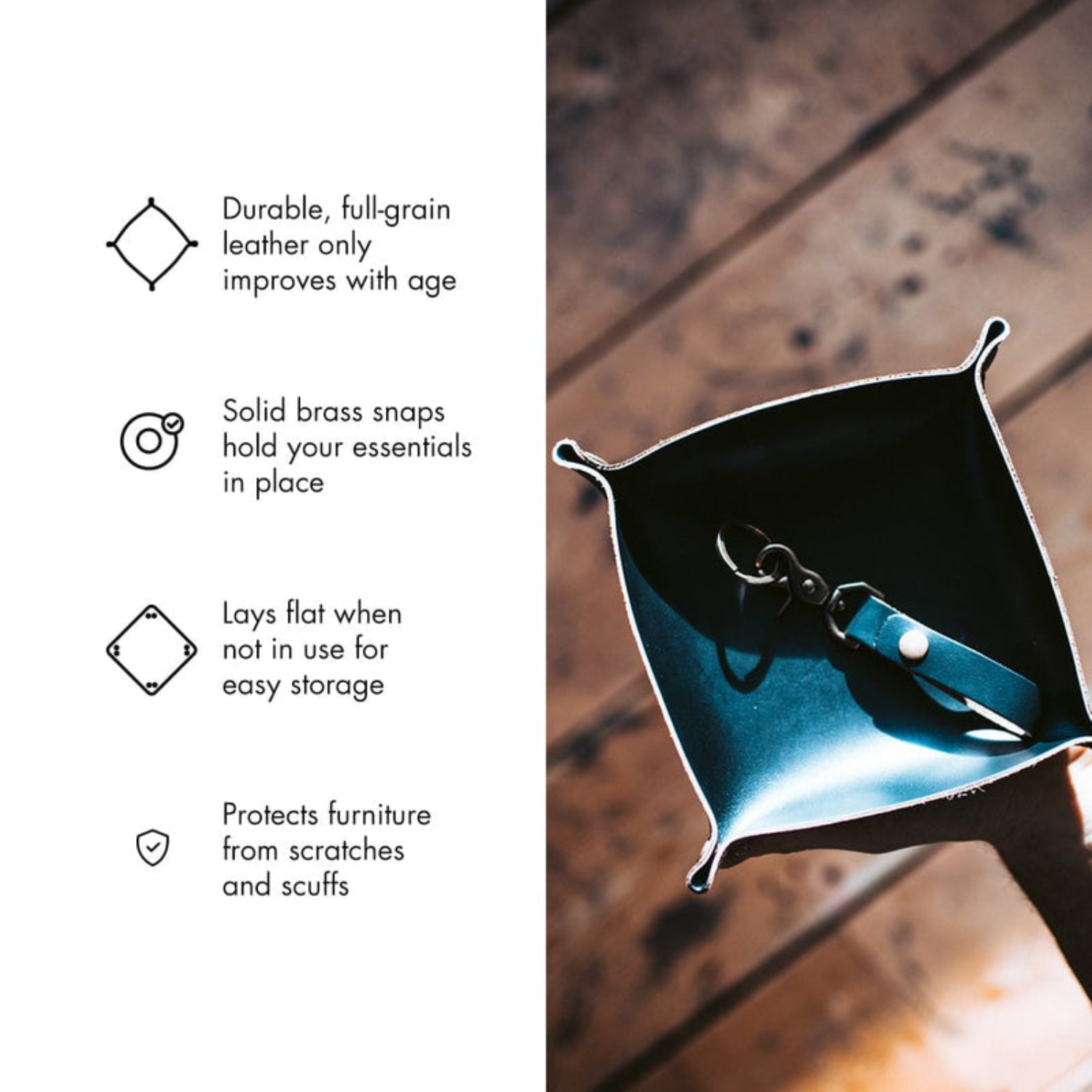 Leather Catchall Tray- Black