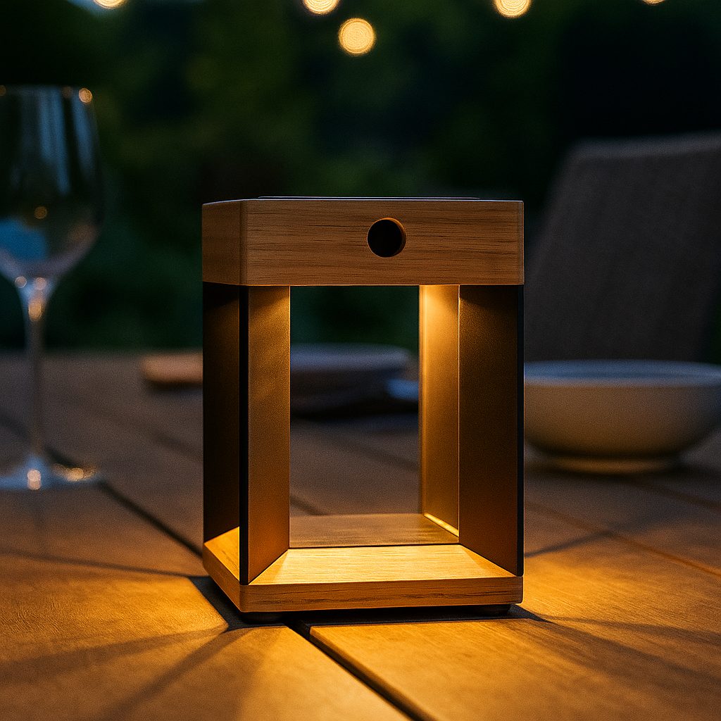Blade Gunmetal Solar Table Lantern