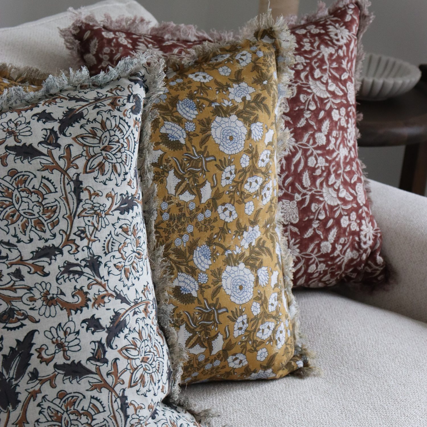 Summerside Botanical Block Print Toss Pillow
