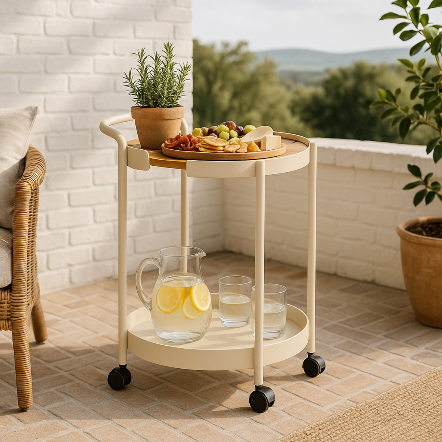 Bloom Bar Cart - Beige
