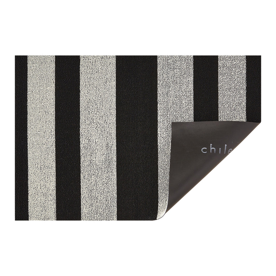 Chilewich Bold Stripe Shag Mats - Black & White