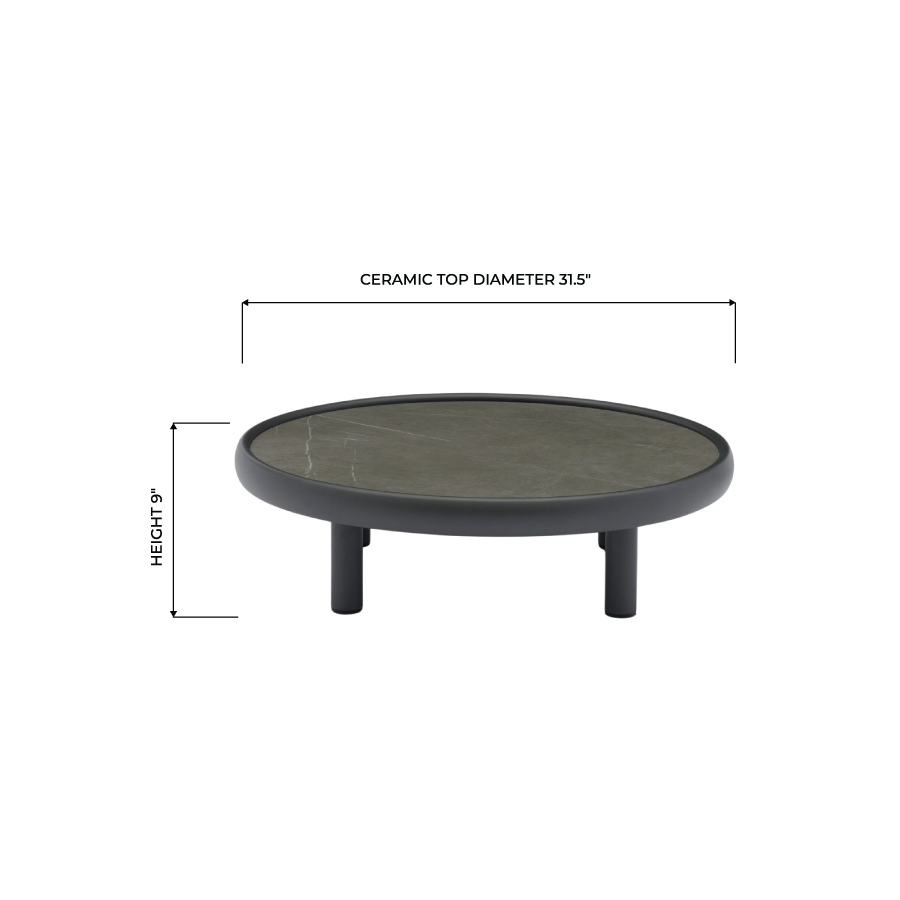Bondi Charcoal Round Coffee Tables